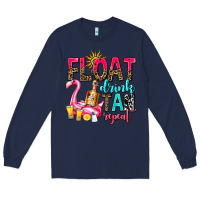 Navy float drink tan repeat Long Sleeve Tee - AdoDesignShop