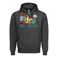 Charcoal Heather math teacher coffee cups Zipper Hoodie - Zillion Design Studio
