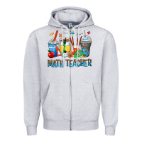 Heather Grey math teacher coffee cups Zipper Hoodie - Zillion Design Studio
