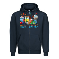 Navy math teacher coffee cups Zipper Hoodie - Zillion Design Studio