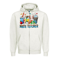 Oatmeal Heather math teacher coffee cups Zipper Hoodie - Zillion Design Studio