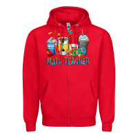 Red math teacher coffee cups Zipper Hoodie - Zillion Design Studio