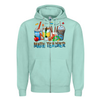Seafoam math teacher coffee cups Zipper Hoodie - Zillion Design Studio