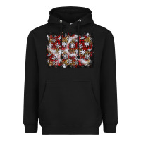 Black christmas snow crystals background Heavyweight Hoodie - BundleAndBundleShop