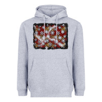Heather Grey christmas snow crystals background Heavyweight Hoodie - BundleAndBundleShop