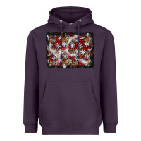 Plum christmas snow crystals background Heavyweight Hoodie - BundleAndBundleShop