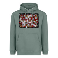 Sage christmas snow crystals background Heavyweight Hoodie - BundleAndBundleShop