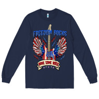Navy freedom rocks make some noise Long Sleeve Tee - texasbilliewilder