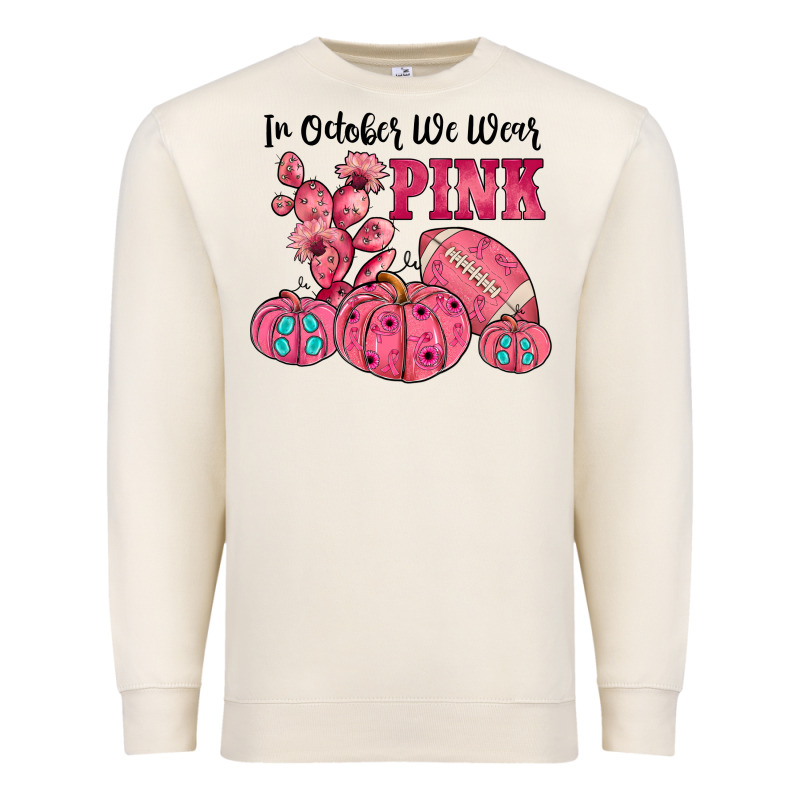 In October We Wear Pink Premium Sweatshirt by JahusDesignShop | Teevron