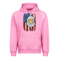 Fuchsia Pink American flag eagle Urban Hoodie - MaliasSmallBusiness