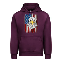 Mauve Wine American flag eagle Urban Hoodie - MaliasSmallBusiness