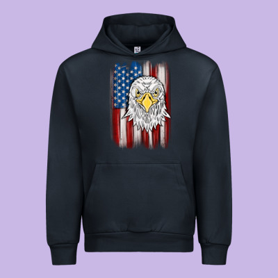 American Flag Eagle Urban Hoodie Designed By Maliassmallbusiness
