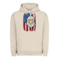 Pigment French Oak American flag eagle Urban Hoodie - MaliasSmallBusiness