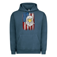 Pigment Midnight Navy American flag eagle Urban Hoodie - MaliasSmallBusiness