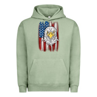 Pigment Oil Green American flag eagle Urban Hoodie - MaliasSmallBusiness