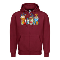 Burgundy art teacher coffee cups Zipper Hoodie - Zillion Design Studio