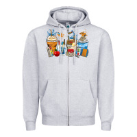 Heather Grey art teacher coffee cups Zipper Hoodie - Zillion Design Studio