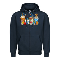 Navy art teacher coffee cups Zipper Hoodie - Zillion Design Studio