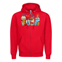 Red art teacher coffee cups Zipper Hoodie - Zillion Design Studio