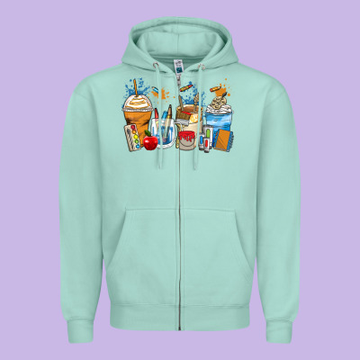 Art Teacher Coffee Cups Zipper Hoodie Designed By Zillion Design Studio
