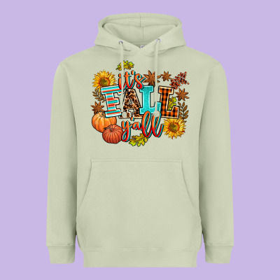 It's Fall Y'all Heavyweight Hoodie Designed By Adodesignshop