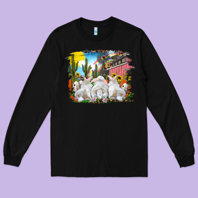 Long Sleeve Tee easter farm with bunnies