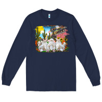 Navy easter farm with bunnies Long Sleeve Tee - RanaPortraitStore