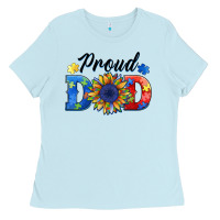 Baby Blue proud dad autism Ladies Tee - BarkalooDesign