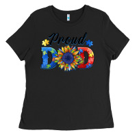 Black proud dad autism Ladies Tee - BarkalooDesign