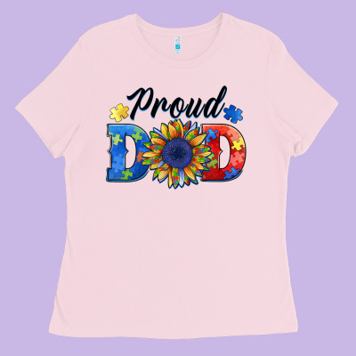 Proud Dad Autism Ladies Tee Designed By Barkaloodesign