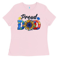 Bubblegum Pink proud dad autism Ladies Tee - BarkalooDesign