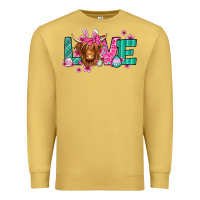 Antique Gold love easter floral longhaired cow Premium Sweatshirt - Jasminsmagicworld