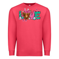Cardinal love easter floral longhaired cow Premium Sweatshirt - Jasminsmagicworld