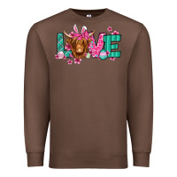 Chestnut love easter floral longhaired cow Premium Sweatshirt - Jasminsmagicworld