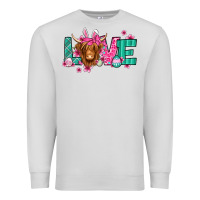 Dove Grey love easter floral longhaired cow Premium Sweatshirt - Jasminsmagicworld