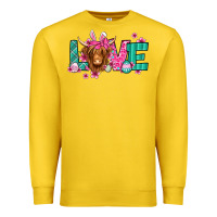 Lemon love easter floral longhaired cow Premium Sweatshirt - Jasminsmagicworld