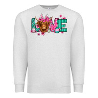 Oatmeal Heather love easter floral longhaired cow Premium Sweatshirt - Jasminsmagicworld