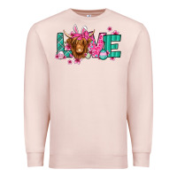 Pale Pink love easter floral longhaired cow Premium Sweatshirt - Jasminsmagicworld