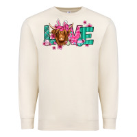 Sandshell love easter floral longhaired cow Premium Sweatshirt - Jasminsmagicworld