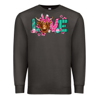 Smoke love easter floral longhaired cow Premium Sweatshirt - Jasminsmagicworld