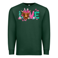 Sports Green love easter floral longhaired cow Premium Sweatshirt - Jasminsmagicworld