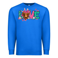 True Royal love easter floral longhaired cow Premium Sweatshirt - Jasminsmagicworld