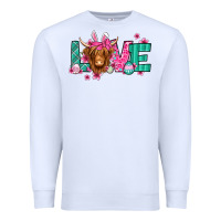 White love easter floral longhaired cow Premium Sweatshirt - Jasminsmagicworld