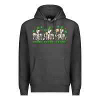 Charcoal Heather drink drank drunk st. patricks day skeletons Premium Hoodie - MaliasSmallBusiness