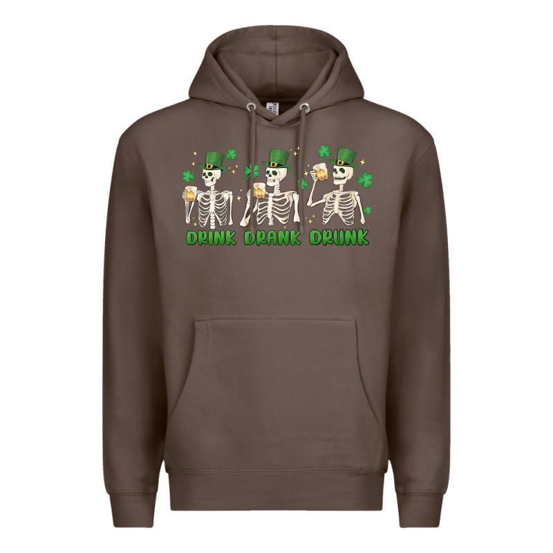Drink Drank Drunk St. Patricks Day Skeletons Premium Hoodie by MaliasSmallBusiness | Teevron