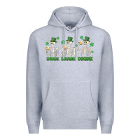 Heather Grey drink drank drunk st. patricks day skeletons Premium Hoodie - MaliasSmallBusiness