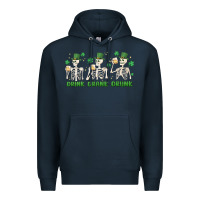 Navy drink drank drunk st. patricks day skeletons Premium Hoodie - MaliasSmallBusiness