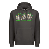 Smoke drink drank drunk st. patricks day skeletons Premium Hoodie - MaliasSmallBusiness
