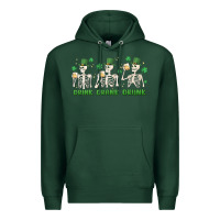 Sports Green drink drank drunk st. patricks day skeletons Premium Hoodie - MaliasSmallBusiness