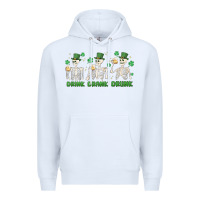 White drink drank drunk st. patricks day skeletons Premium Hoodie - MaliasSmallBusiness